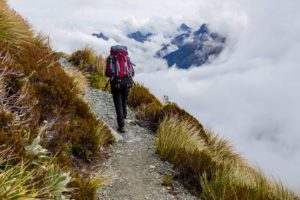 Woman Hiking in the mountains
