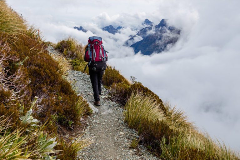 Woman Hiking in the mountains