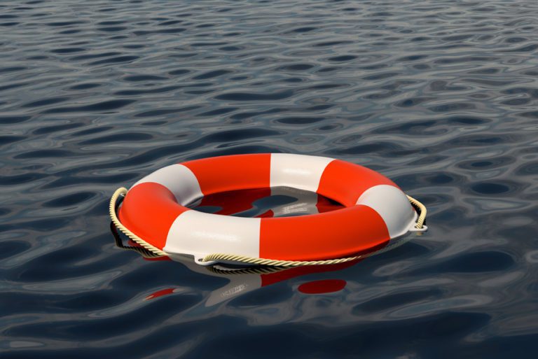 life raft ring in water